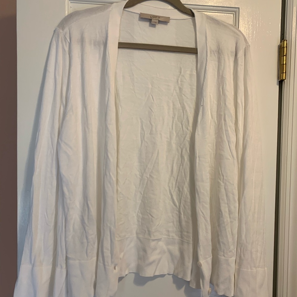 NWOT! Loft white cardigan - Picture 2 of 8